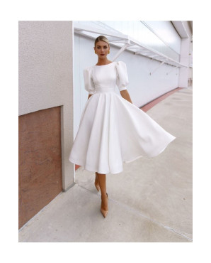 Puffy midi wedding dress TB1509