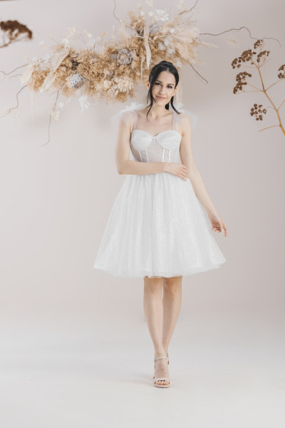 Sparkly mini wedding dress, after party & civil ceremony dress TB1381 Sparkly mini wedding dress, after party & civil ceremony dress TB1381