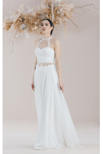 Two-piece lycra wedding dress with tassel details TB1379