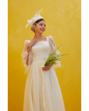 Romantic square neck lace wedding dress TB1470