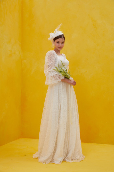 Romantic square neck lace wedding dress TB1470