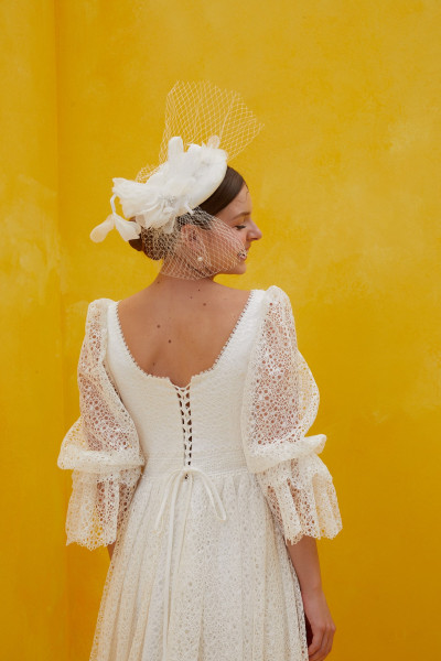 Romantic square neck lace wedding dress TB1470
