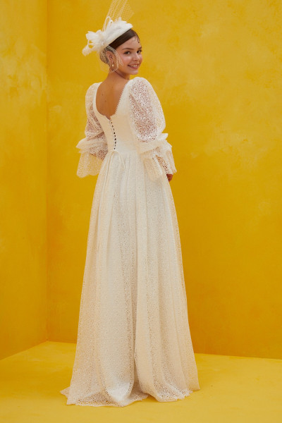 Romantic square neck lace wedding dress TB1470