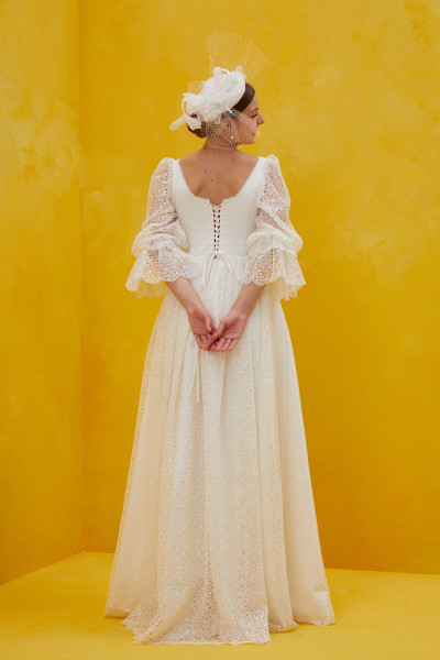 Romantic square neck lace wedding dress TB1470