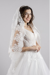 Double layer French lace wedding dress TB1474