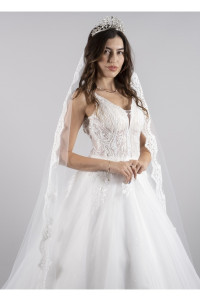 French lace wedding dress 220 cm long TB1487