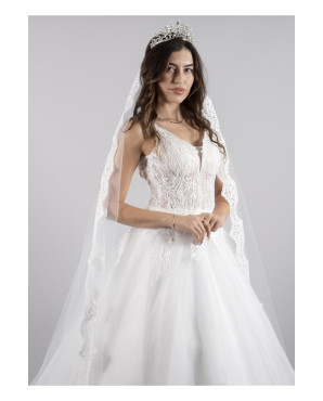 French lace wedding dress 220 cm long TB1487