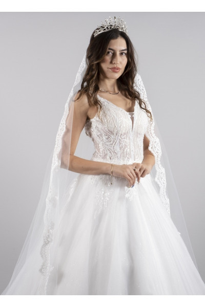 French lace wedding dress 220 cm long TB1487 French lace wedding dress 220 cm long TB1487