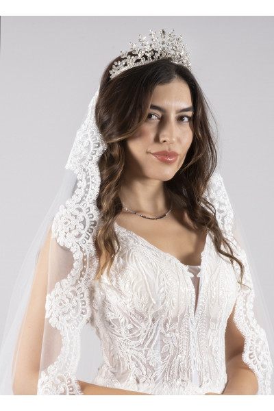 French lace wedding dress 220 cm long TB1487