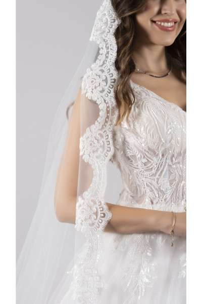 French lace wedding dress 220 cm long TB1487