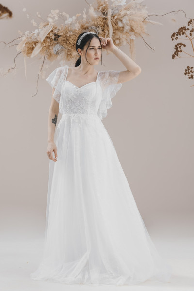 Lace, Angel sleeves, Helen wedding dress TB1372