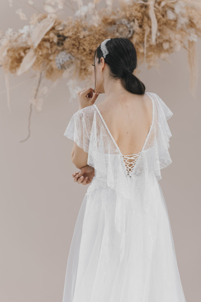 Lace, Angel sleeves, Helen wedding dress TB1372