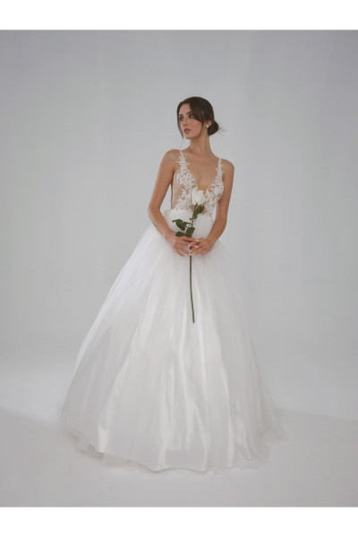 Wedding dress with transparent net TB1462 Wedding dress with transparent net TB1462