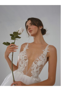 Wedding dress with transparent net TB1462