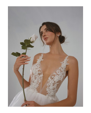 Wedding dress with transparent net TB1462