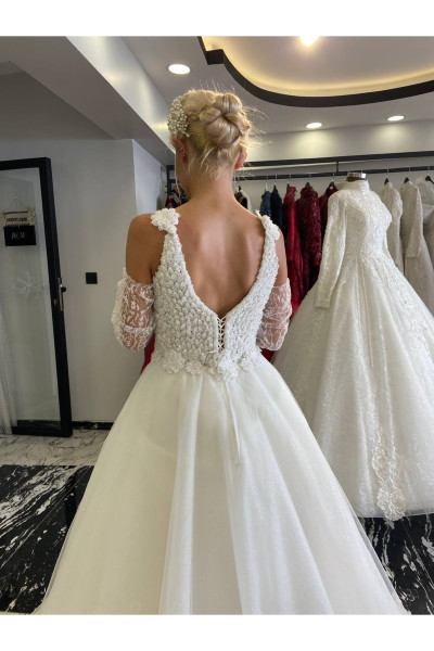 Stained embroidered wedding dress TB1458 Stained embroidered wedding dress TB1458