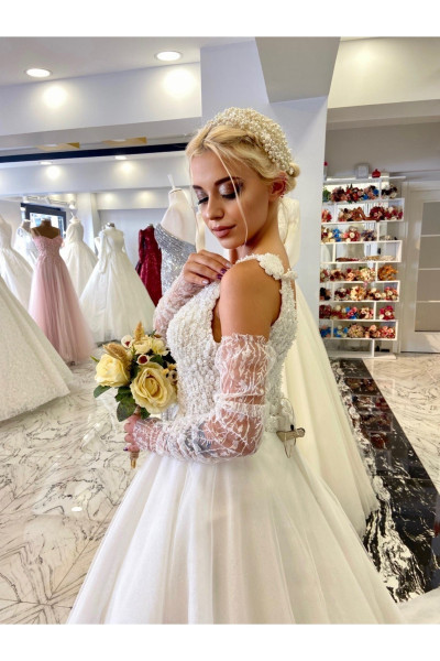 Stained embroidered wedding dress TB1458
