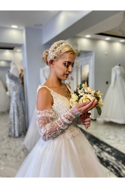Stained embroidered wedding dress TB1458