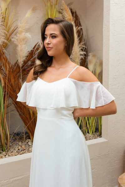 Long evening dress with thin straps TB1511