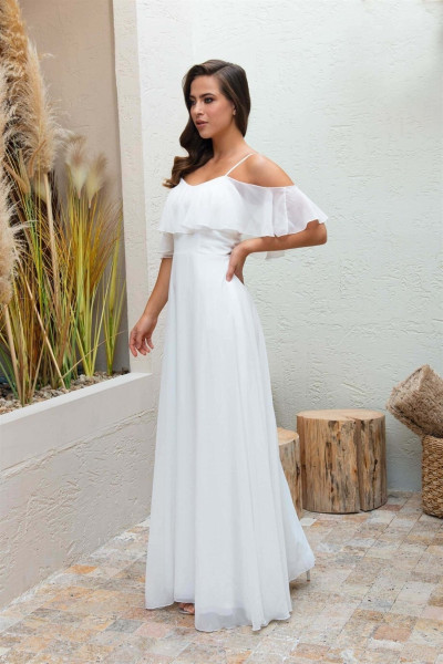Long evening dress with thin straps TB1511