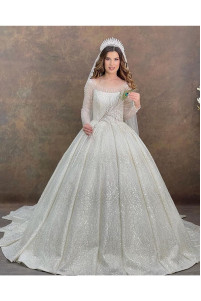 Wedding dress with lace trim TB1400