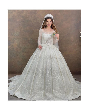 Wedding dress with lace trim TB1400