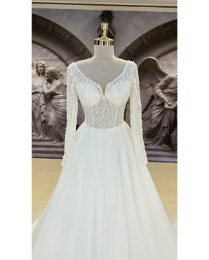 Guipure sleeves wedding dress TB1402