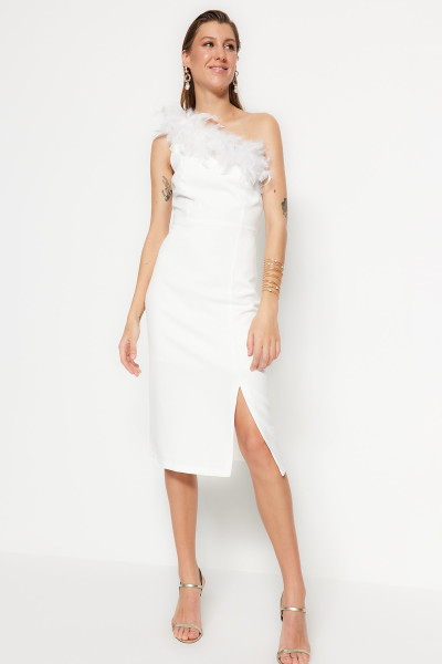 Ivory collar detailed wedding/ceremony evening dress TB1516 Ivory collar detailed wedding/ceremony evening dress TB1516