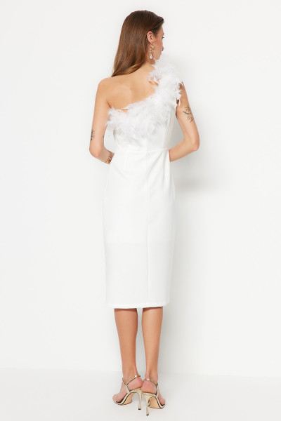 Ivory collar detailed wedding/ceremony evening dress TB1516