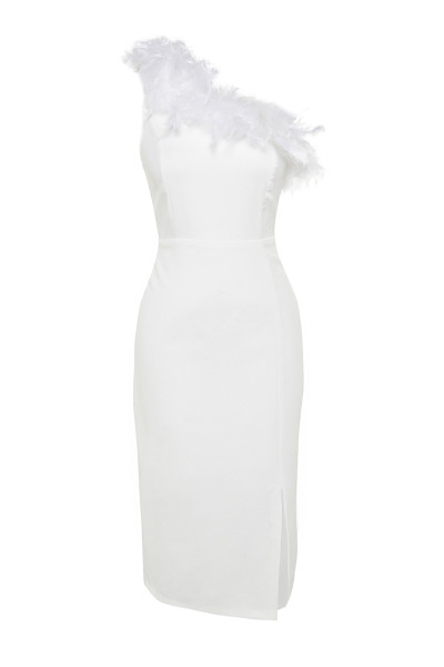 Ivory collar detailed wedding/ceremony evening dress TB1516