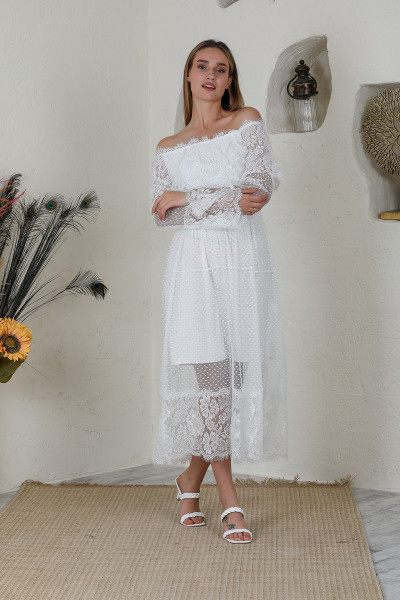 Madonna white lace collar dress TB1489
