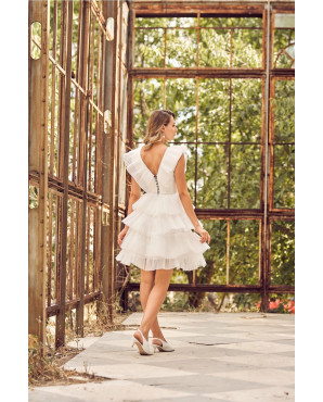 Detailed mini wedding dress TB1392