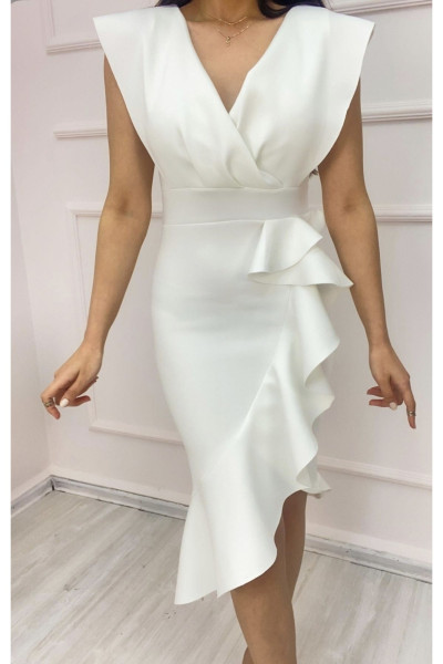 Chinese dress with pleated skirt, seven-necked wedding dress TB1541