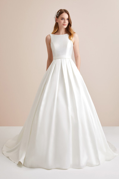 Ivory satin wedding dress TB1375 Ivory satin wedding dress TB1375