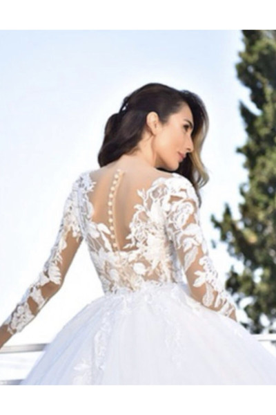 Wedding dress with guipure lace TB1369