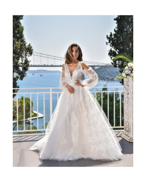 Wedding dress with embroidered lace TB1417
