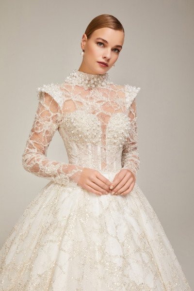 Donatella pearl princess model wedding dress TB1457 Donatella pearl princess model wedding dress TB1457
