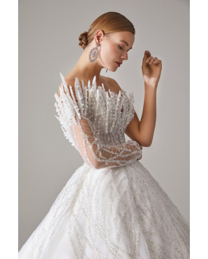 Pearl lace princess model wedding dress TB1451