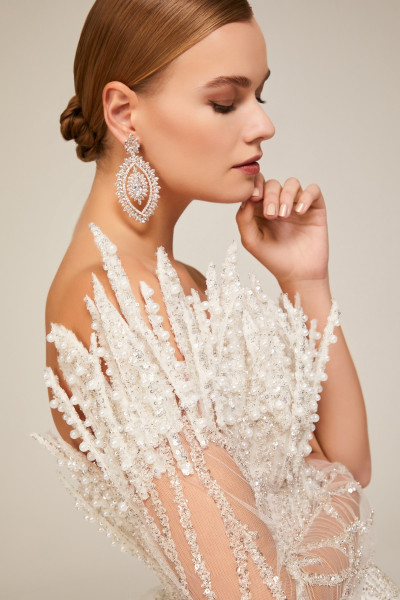 Pearl lace princess model wedding dress TB1451