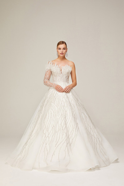 Pearl lace princess model wedding dress TB1451
