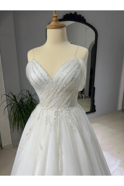 Thin strap wedding dress TB1427 Thin strap wedding dress TB1427