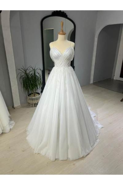 Thin strap wedding dress TB1427