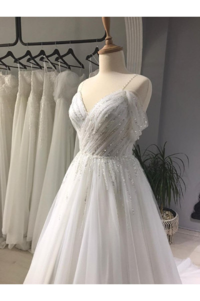 Thin strap wedding dress TB1427