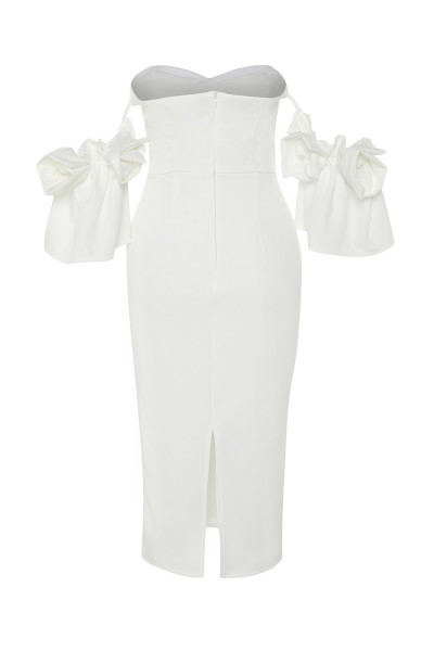 Ivory corseted, woven lined wedding dress TB1539