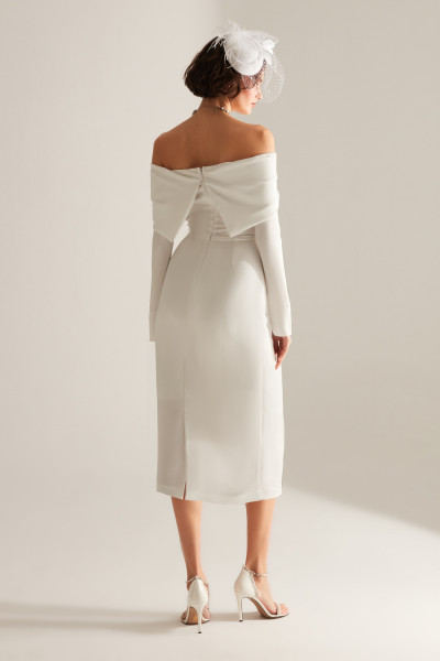 Off-shoulder pencil skirt dress TB1500