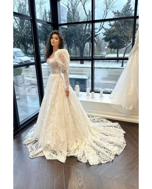 Wedding dress with balloon sleeves TB1442