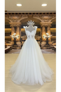 Wedding dress with bow on the shoulder TB1554