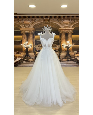 Wedding dress with bow on the shoulder TB1554