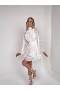 Sleeveless chiffon mini dress with back details TB1505