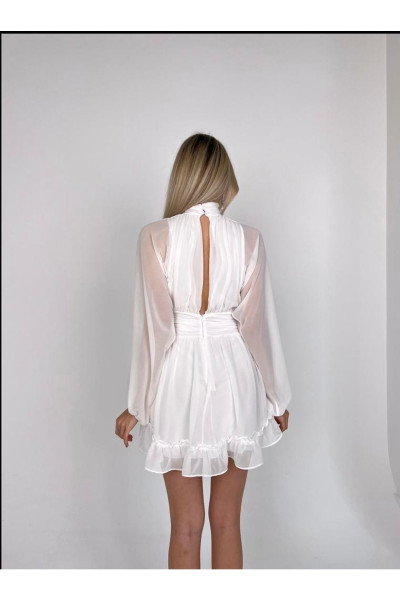 Sleeveless chiffon mini dress with back details TB1505